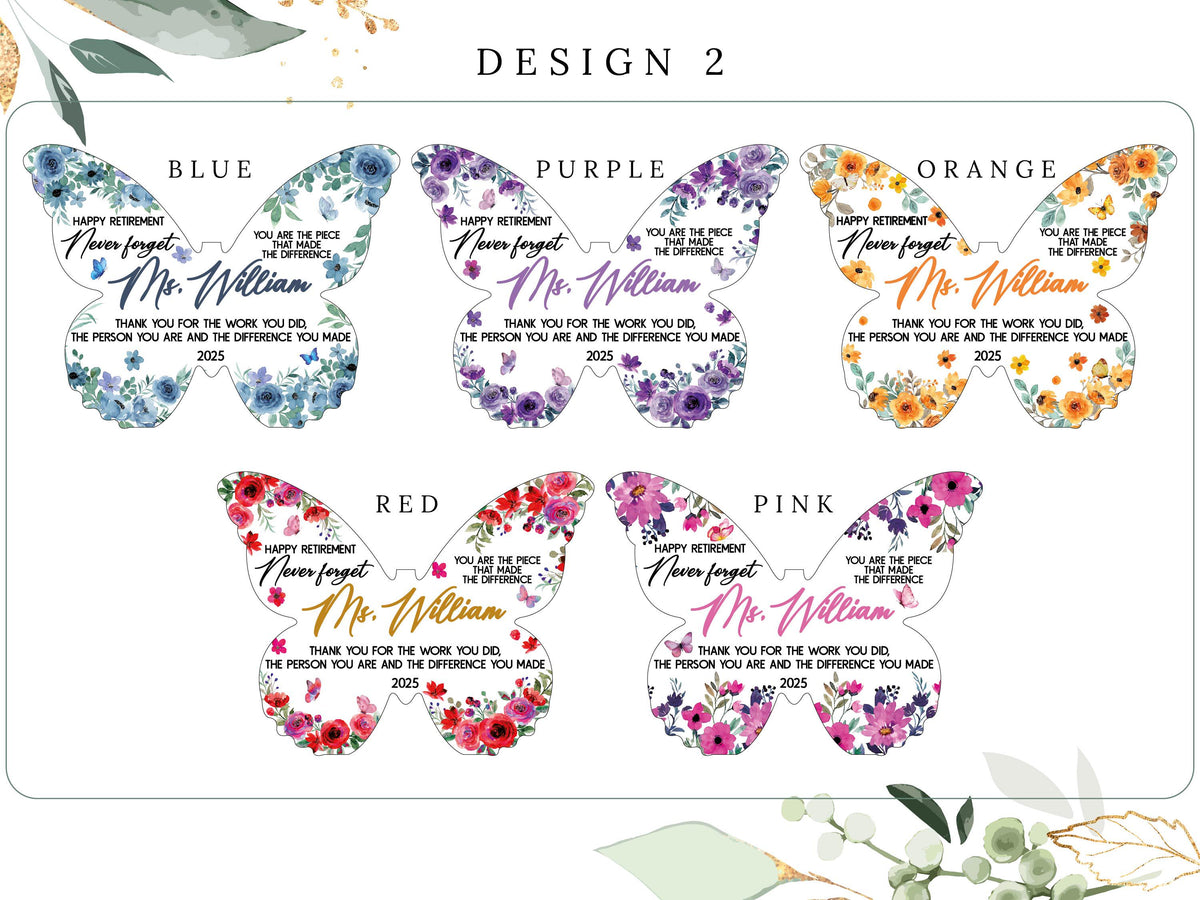 Personalized Acrylic Butterfly Gift: Retirement, Teacher Appreciation