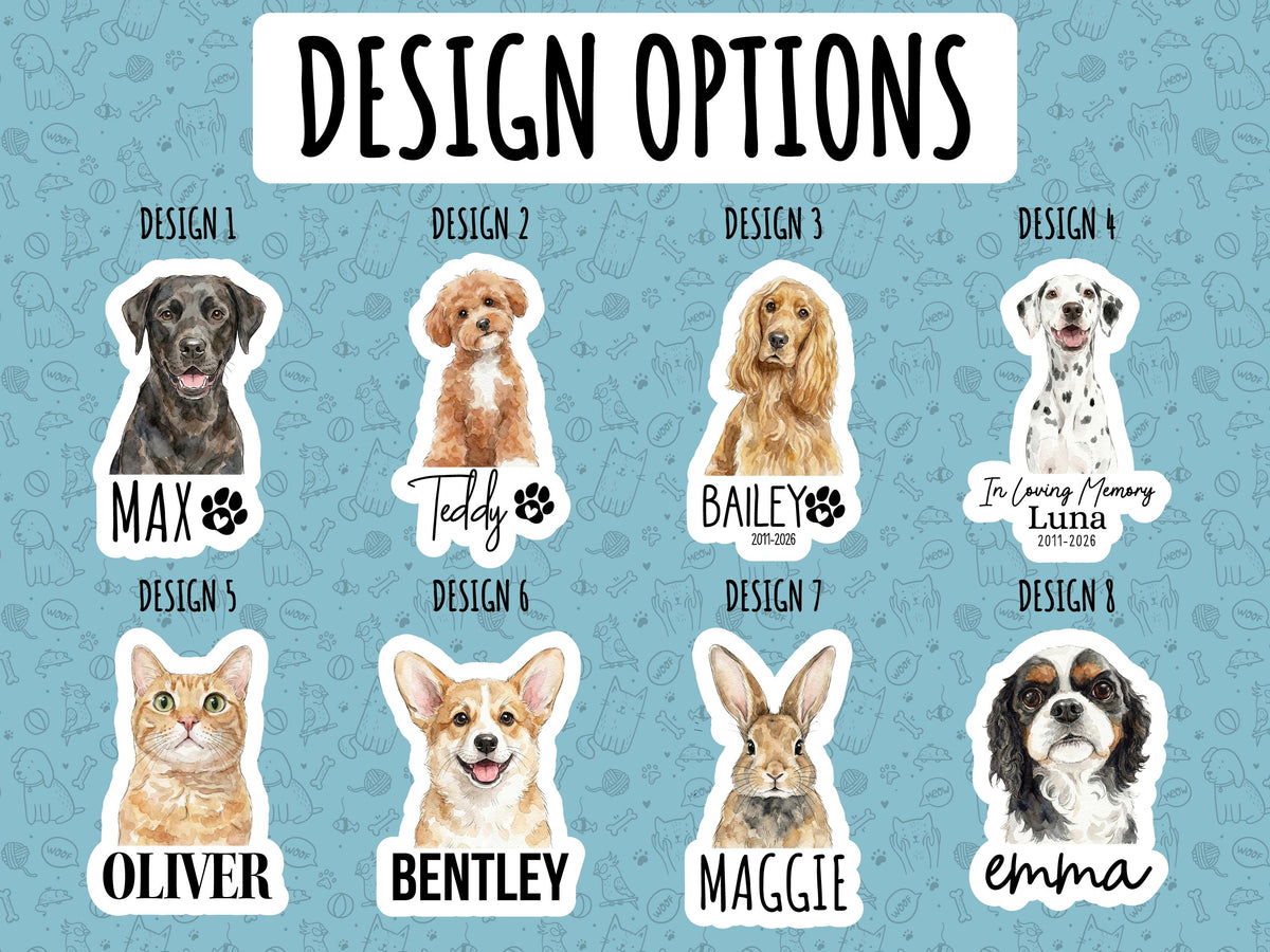 Personalized Pet Photo Sticker, Custom Dog Cat Portrait Sticker, Waterproof Vinyl Decal for Laptop, Water Bottle, Pet Bowl, Pet Lover Gift