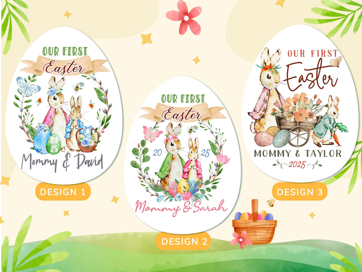 Personalized First Easter Outfit, Mommy and Me Matching Shirts, Custom Baby Bodysuit, Spring Bunny Shirt Gift