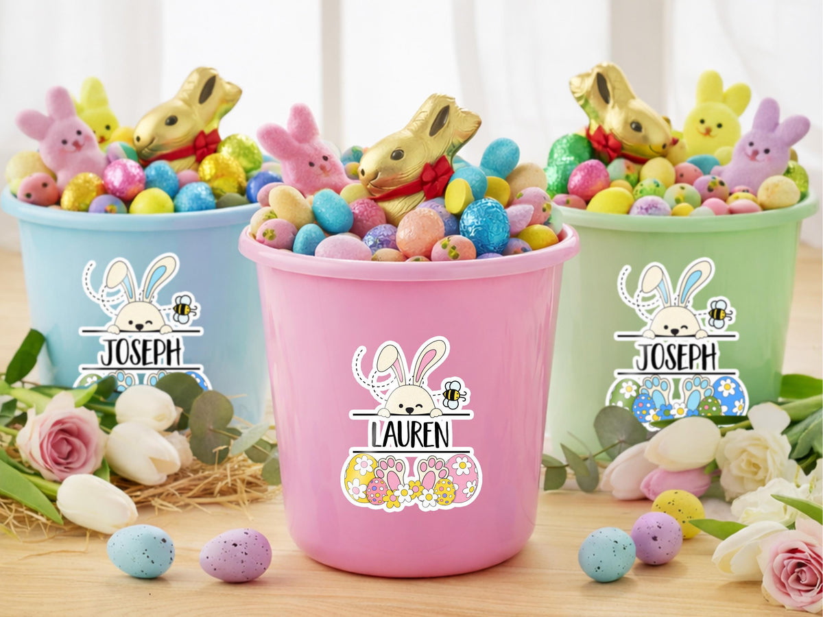 Personalized Easter Basket Name Sticker for Kids, Easter Tags, Bunny Name Label, Easter Basket Stuffer, Easter Gift for Toddler, Party Favor
