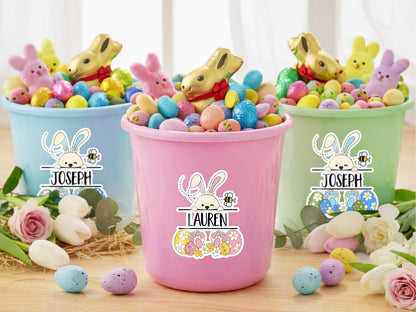 Personalized Easter Basket Name Sticker for Kids, Easter Tags, Bunny Name Label, Easter Basket Stuffer, Easter Gift for Toddler, Party Favor