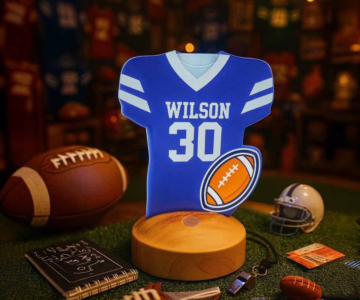 Personalized American Football Team Gift, Jersey Football Night Light, Football Name Sign, Sports Name Sign, Custom Gift For Football Player