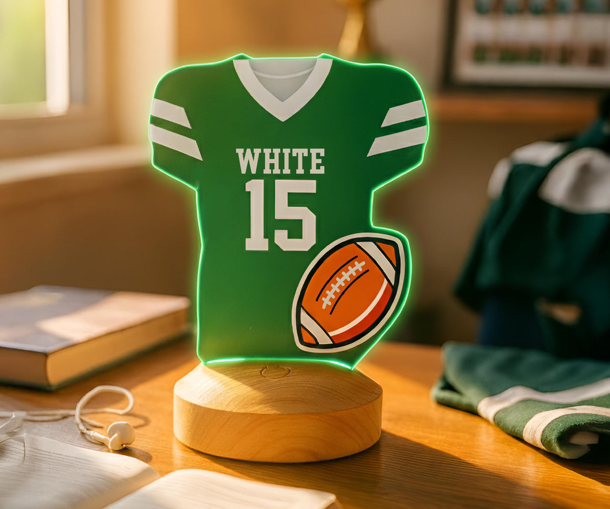 Personalized American Football Team Gift, Jersey Football Night Light, Football Name Sign, Sports Name Sign, Custom Gift For Football Player