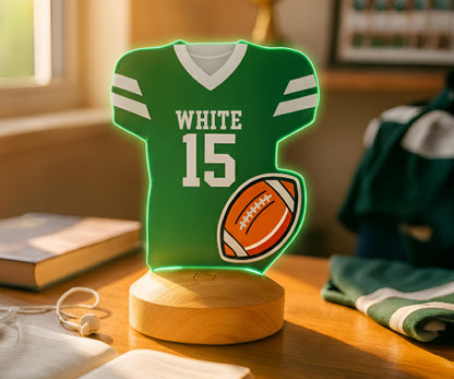 Personalized American Football Team Gift, Jersey Football Night Light, Football Name Sign, Sports Name Sign, Custom Gift For Football Player