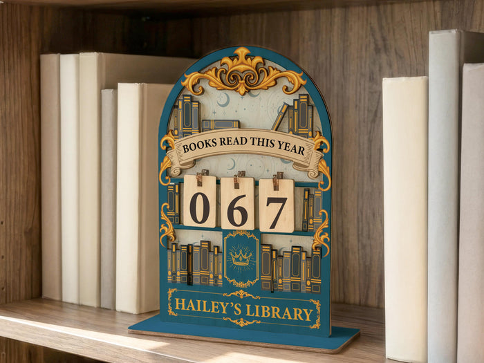 Custom Library Gift for Book Lovers, Vintage Book Read Tracker Bookish Decor Gift for Readers, Books Read This Year Sign, Reading Lover Gift