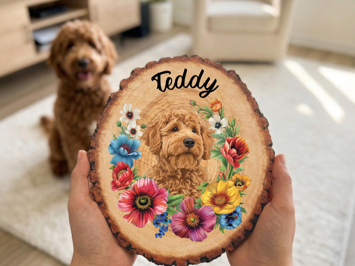 Custom Pet Portrait Wooden Sign, Pet Memorial Gift for Pet Lovers, Pet Photo Wall Art, Pet Loss Sympathy Gift for Pet Owners, Cat Dog Gift