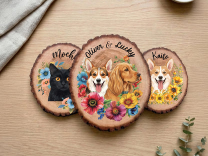 Custom Pet Portrait Wooden Sign, Pet Memorial Gift for Pet Lovers, Pet Photo Wall Art, Pet Loss Sympathy Gift for Pet Owners, Cat Dog Gift