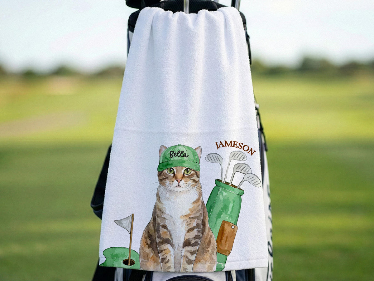 Personalized Pet Portrait Golf Towel with Photo, Dog Dad & Dog Mom Gifts, Cat Dog Lover, Pet Memorial Keepsake