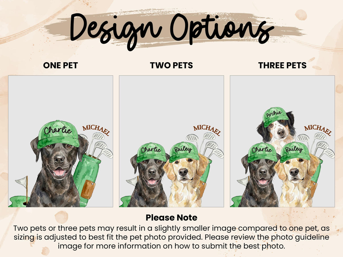 Personalized Pet Portrait Golf Towel with Photo, Dog Dad & Dog Mom Gifts, Cat Dog Lover, Pet Memorial Keepsake