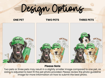 Personalized Pet Portrait Golf Towel with Photo, Dog Dad & Dog Mom Gifts, Cat Dog Lover, Pet Memorial Keepsake
