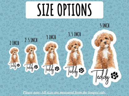 Personalized Pet Photo Sticker, Custom Dog Cat Portrait Sticker, Waterproof Vinyl Decal for Laptop, Water Bottle, Pet Bowl, Pet Lover Gift