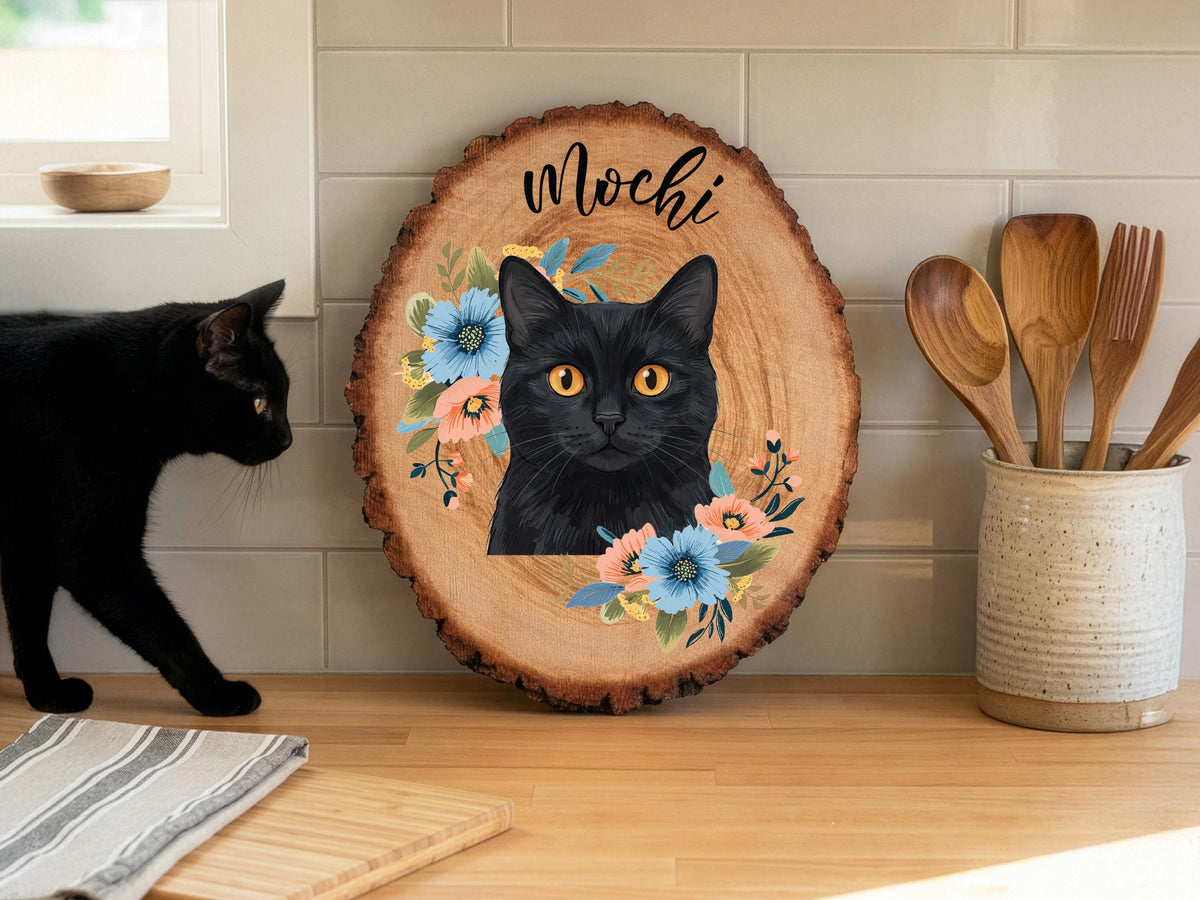 Custom Pet Portrait Wooden Sign, Pet Memorial Gift for Pet Lovers, Pet Photo Wall Art, Pet Loss Sympathy Gift for Pet Owners, Cat Dog Gift