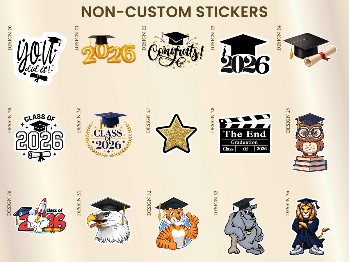 Graduation Stole Sticker, Graduation Party Favors for Class of 2026, Custom Grad Stickers, Laptop Water Bottle Decals, Graduation Cap Decor