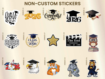 Graduation Stole Sticker, Graduation Party Favors for Class of 2026, Custom Grad Stickers, Laptop Water Bottle Decals, Graduation Cap Decor