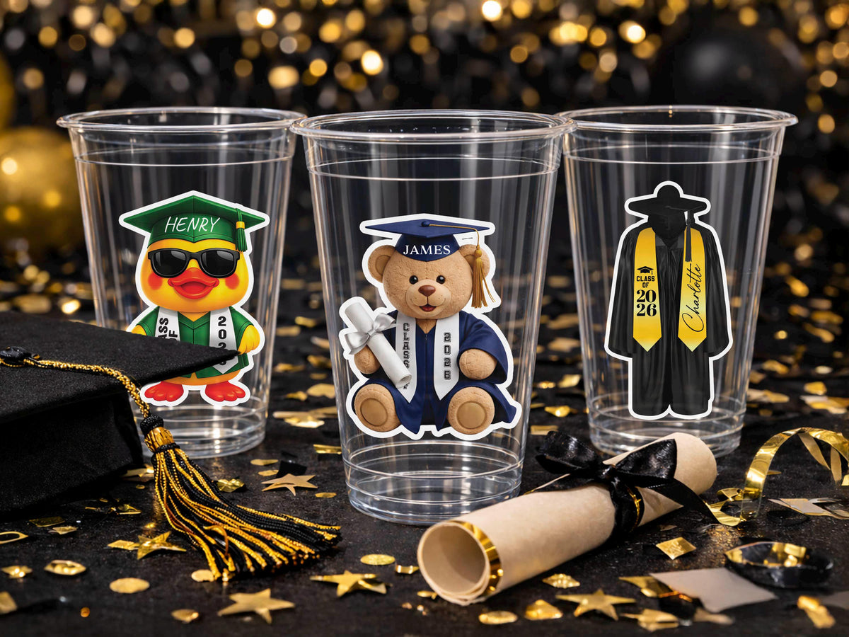 Graduation Stole Sticker, Graduation Party Favors for Class of 2026, Custom Grad Stickers, Laptop Water Bottle Decals, Graduation Cap Decor