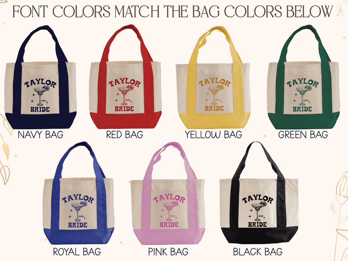Personalized Tote Gift Bag, Bridesmaid Bags, Beach Bag Gift, Bridesmaid Gift, Bachelorette Party Favor, Bridal Party Gift, Personalized Gift