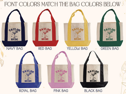 Personalized Tote Gift Bag, Bridesmaid Bags, Beach Bag Gift, Bridesmaid Gift, Bachelorette Party Favor, Bridal Party Gift, Personalized Gift