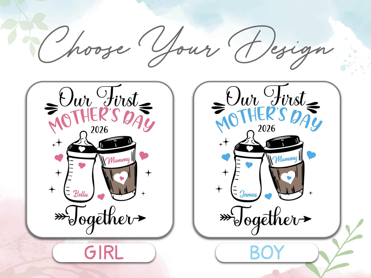 Our First Mothers Day Matching Shirt, Baby Bottle and Cup of Coffee Mothers Day Matching Outfit, First Mothers Day Shirt 2026, New Mom Gifts