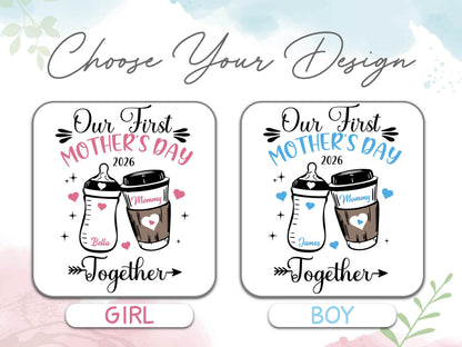 Our First Mothers Day Matching Shirt, Baby Bottle and Cup of Coffee Mothers Day Matching Outfit, First Mothers Day Shirt 2026, New Mom Gifts