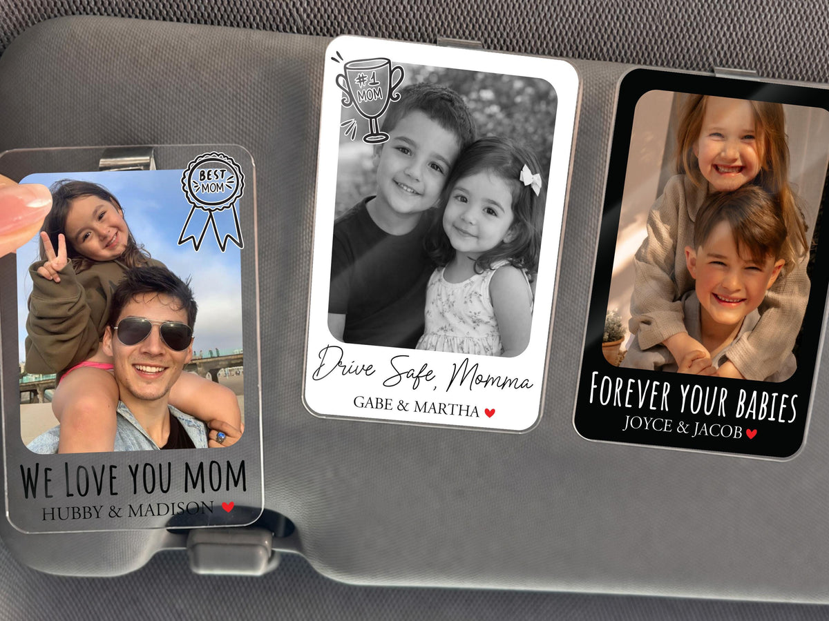 Drive Safe I Love You Mom, Personalized Mom Gifts from Daughter, Mother's Day Car Visor Clip, Drive Safe Gift, Custom Car Gifts for Her