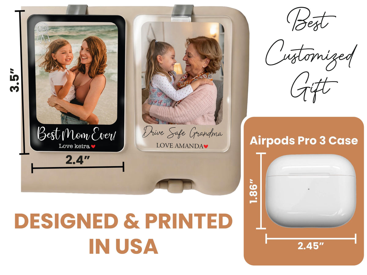 Personalized Drive Safe Mom Car Visor Photo Clip, Mother Daughter Keepsake, New Mom Grandma Photo Holder, First Mothers Day Car Accessory