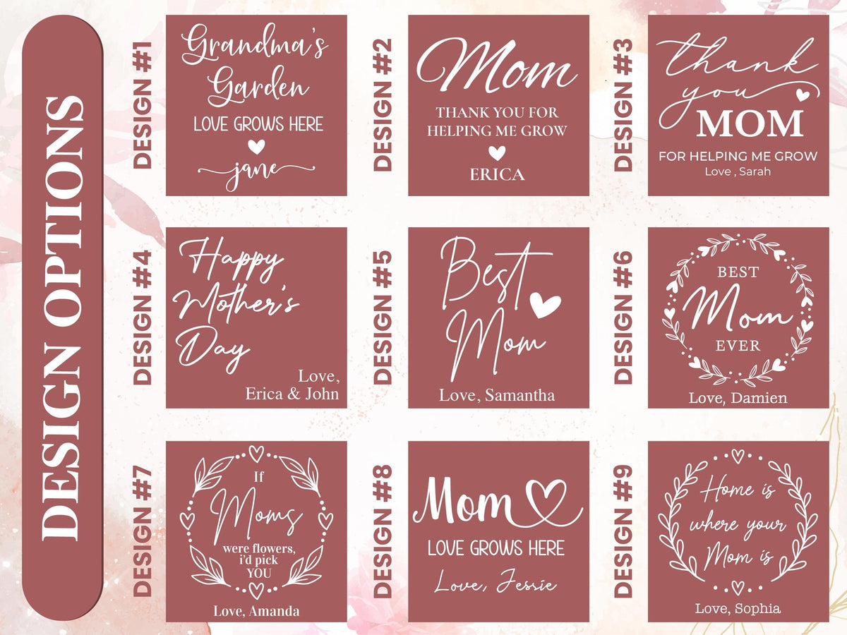 Personalized Magnetic Flower Vase, First Mothers Day Gift, Custom Fridge Magnet Gift for Mom Grandma Nana, Mom Gifts from Daughter