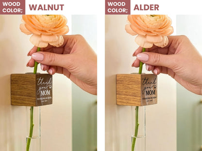 Personalized Magnetic Flower Vase, First Mothers Day Gift, Custom Fridge Magnet Gift for Mom Grandma Nana, Mom Gifts from Daughter
