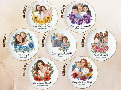 Personalized Photo Trinket Dish, Mothers Day Gift for Mom, Custom Ring Dish Gift for Grandma, Birthday Jewelry Dish, Trinket Tray Mom Gift