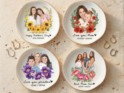 Personalized Photo Trinket Dish, Mothers Day Gift for Mom, Custom Ring Dish Gift for Grandma, Birthday Jewelry Dish, Trinket Tray Mom Gift