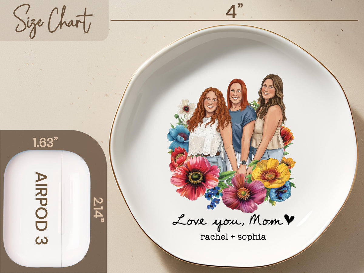 Personalized Photo Trinket Dish, Mothers Day Gift for Mom, Custom Ring Dish Gift for Grandma, Birthday Jewelry Dish, Trinket Tray Mom Gift