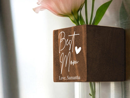 Personalized Magnetic Flower Vase, First Mothers Day Gift, Custom Fridge Magnet Gift for Mom Grandma Nana, Mom Gifts from Daughter