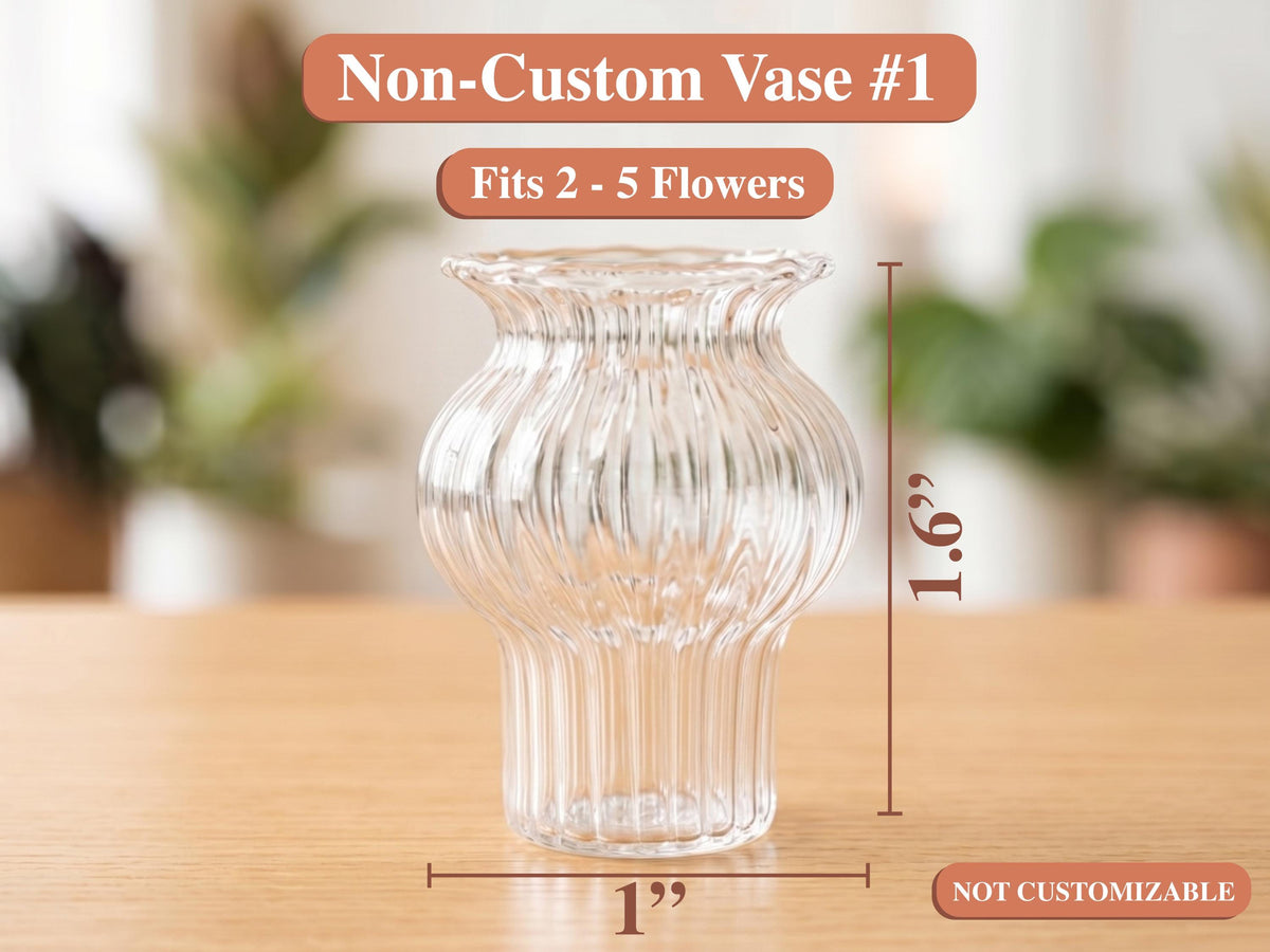 Glass Birth Flower Mom Gifts, Mini Glass Flower with Vase, Handblown Spring Flower Bouquet, Floral Desk Décor, Gift For Her, Birthday Gift