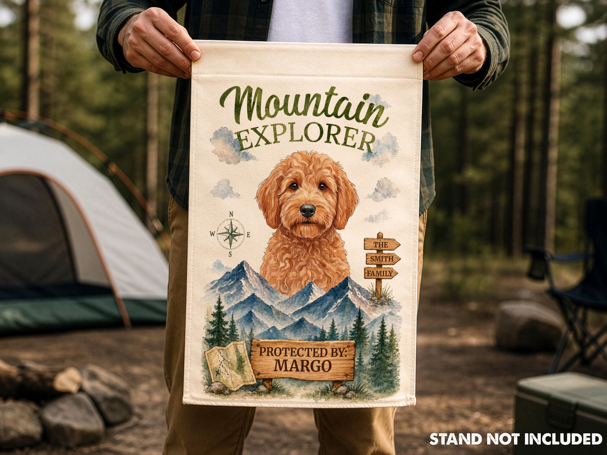 Personalized Pet Garden Flag, Custom Pet Portrait from Photo, Dog Cat Camping Flag, RV Campsite Decor, Dog Mom Dad Gift
