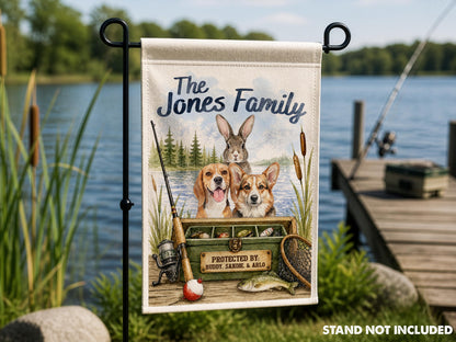 Personalized Pet Garden Flag, Custom Pet Portrait from Photo, Dog Cat Camping Flag, RV Campsite Decor, Dog Mom Dad Gift