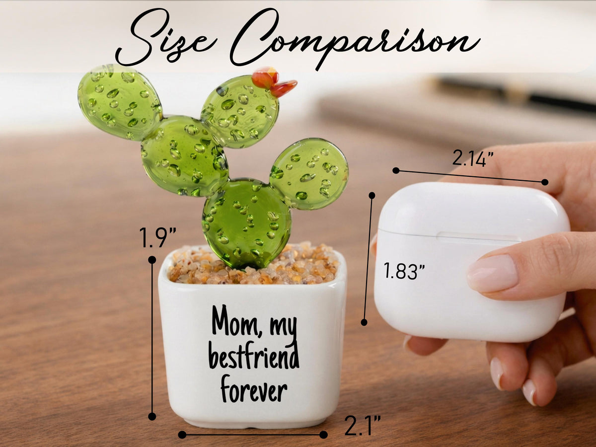 Personalized Mom Mini Flower Pot, Custom Mother's Day Gifts, Handmade Stained Glass Flower Pot, Everlasting Flower Gifts for Mom Birthday