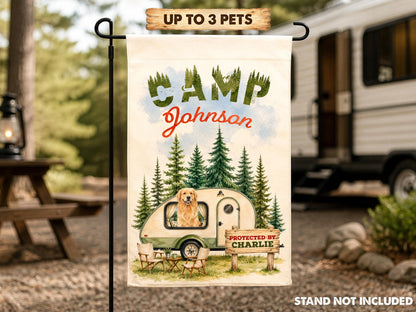 Personalized Pet Garden Flag, Custom Pet Portrait from Photo, Dog Cat Camping Flag, RV Campsite Decor, Dog Mom Dad Gift