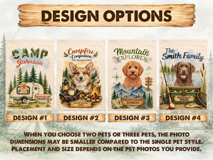Personalized Pet Garden Flag, Custom Pet Portrait from Photo, Dog Cat Camping Flag, RV Campsite Decor, Dog Mom Dad Gift