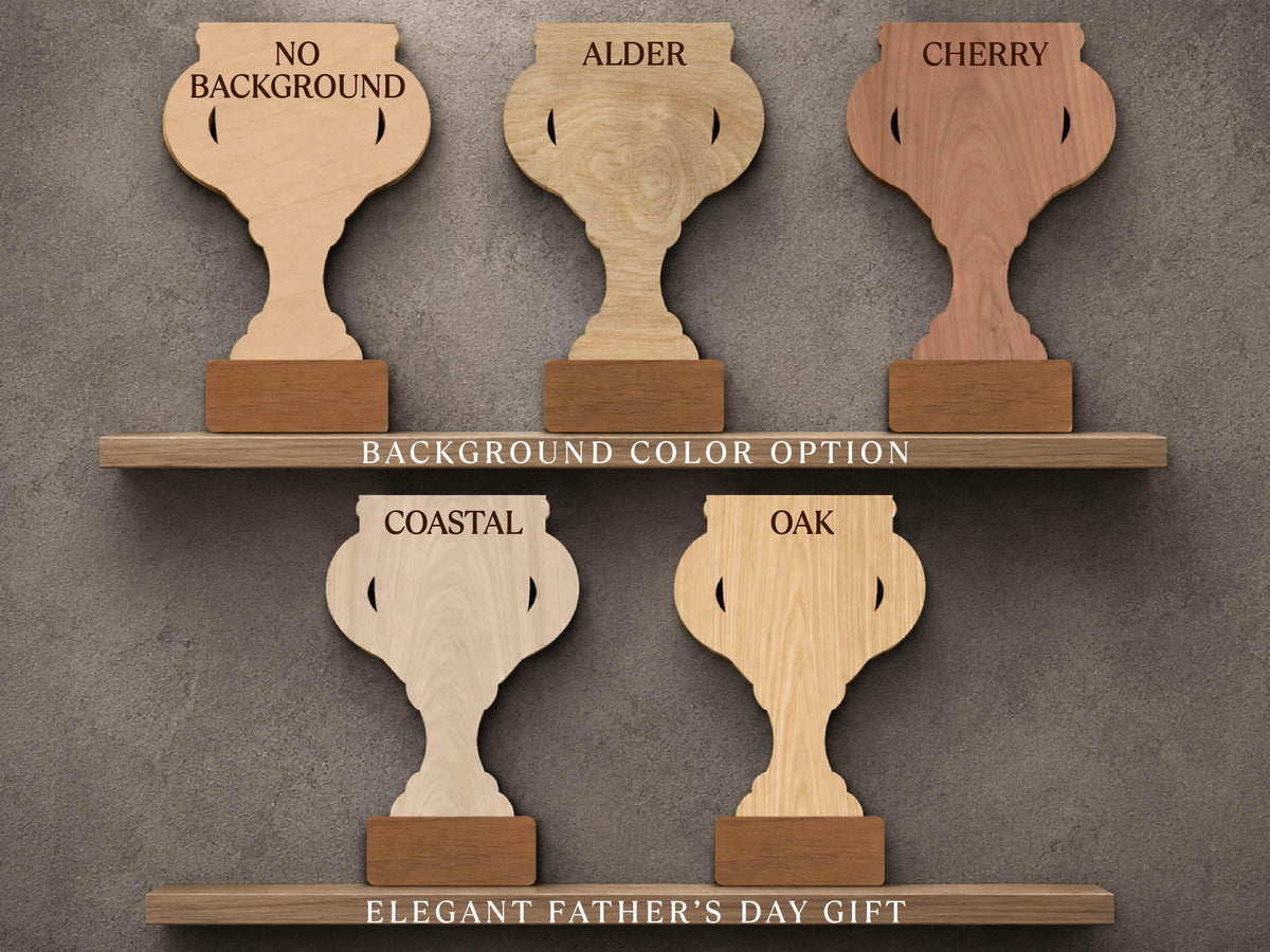 Personalized Father’s Day Handprint Trophy Sign, World's Best Dad Award, Kids Handprint Keepsake, Dad Wood Sign with Kids Names Dad Gift