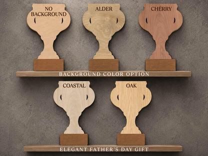Personalized Father’s Day Handprint Trophy Sign, World's Best Dad Award, Kids Handprint Keepsake, Dad Wood Sign with Kids Names Dad Gift