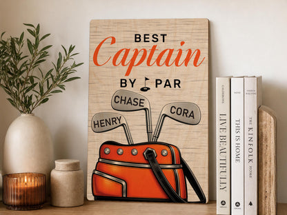 Personalized Dad or Grandpa Golf Sign, Best Dad by Par Fathers Day Golfing Gift for Daddy, Custom Golf Plaque, Grandparent Golf Lover Gift