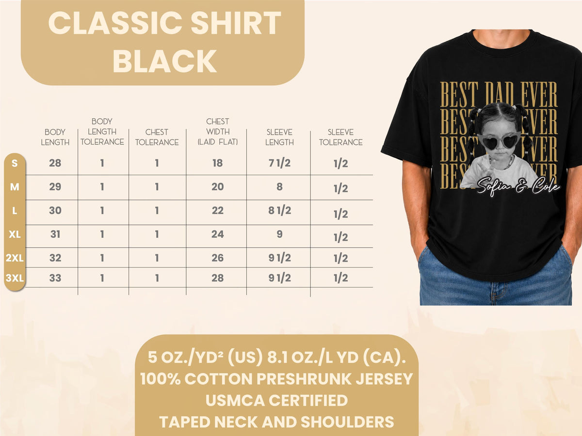 Custom Father Shirt with Vintage Photo, Personalized Father's Day Shirt with Kids Photo, Dad Shirt, New Dad Gift, Funny Dad Gifts