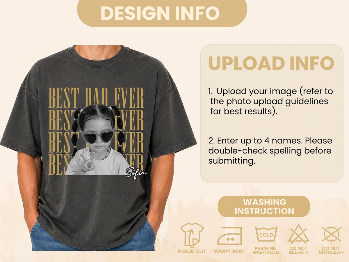Custom Father Shirt with Vintage Photo, Personalized Father's Day Shirt with Kids Photo, Dad Shirt, New Dad Gift, Funny Dad Gifts