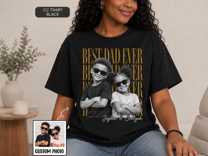 Custom Father Shirt with Vintage Photo, Personalized Father's Day Shirt with Kids Photo, Dad Shirt, New Dad Gift, Funny Dad Gifts