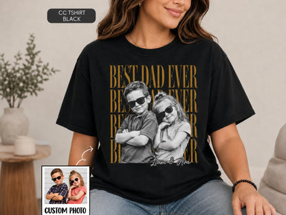Custom Father Shirt with Vintage Photo, Personalized Father's Day Shirt with Kids Photo, Dad Shirt, New Dad Gift, Funny Dad Gifts