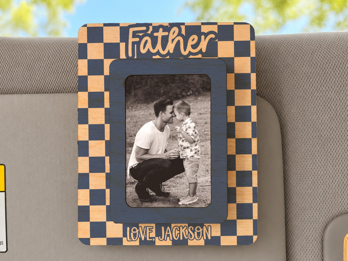 Personalized Father's Day Gift, Picture Frame for Dad Gift, Custom Photo Car Visor, Photo Clip for Car Gift For Dad, Fridge Magnet Keepsake