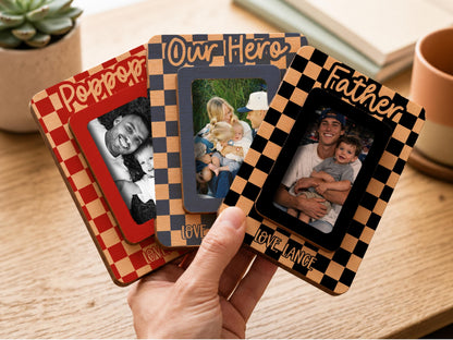 Personalized Father's Day Gift, Picture Frame for Dad Gift, Custom Photo Car Visor, Photo Clip for Car Gift For Dad, Fridge Magnet Keepsake
