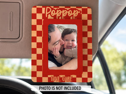 Personalized Father's Day Gift, Picture Frame for Dad Gift, Custom Photo Car Visor, Photo Clip for Car Gift For Dad, Fridge Magnet Keepsake