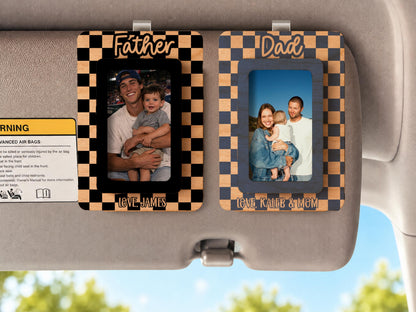 Personalized Father's Day Gift, Picture Frame for Dad Gift, Custom Photo Car Visor, Photo Clip for Car Gift For Dad, Fridge Magnet Keepsake