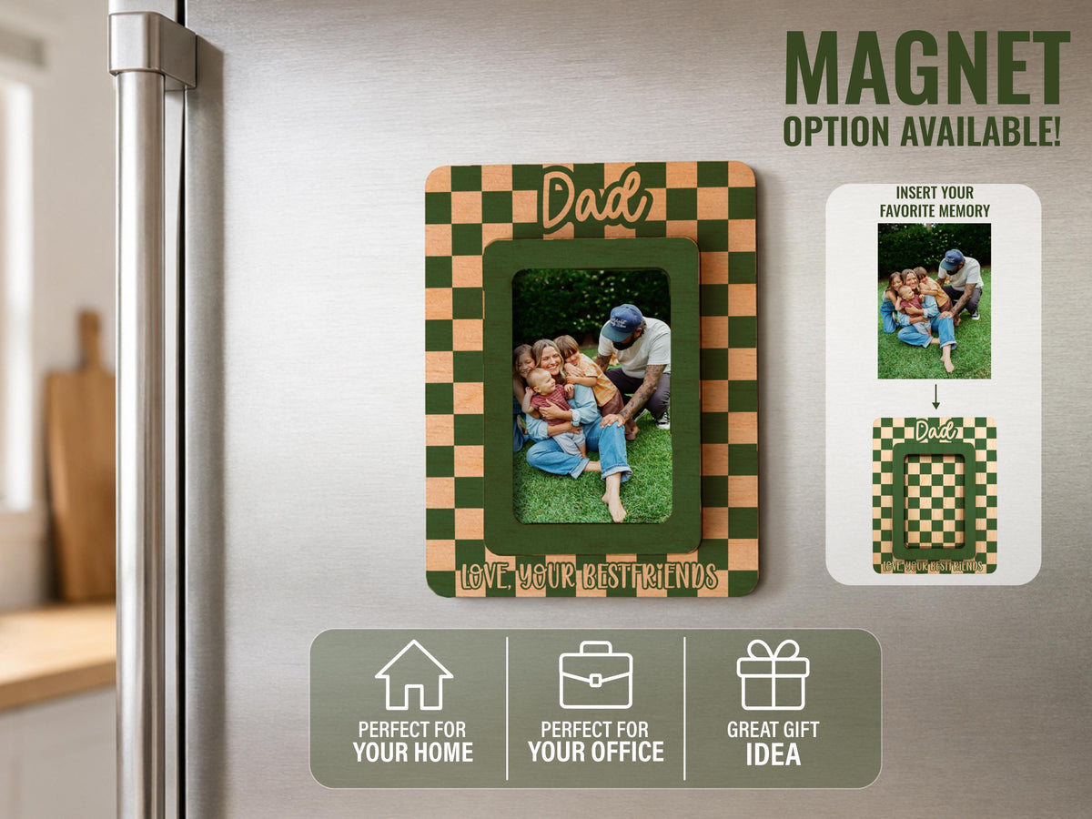 Personalized Father's Day Gift, Picture Frame for Dad Gift, Custom Photo Car Visor, Photo Clip for Car Gift For Dad, Fridge Magnet Keepsake