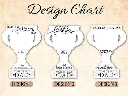 Dad Gift from Kids, Hands Down Best Dad Ever Sign, Personalized Father's Day Handprint Trophy, Kids Keepsake Wood Sign for Daddy Grandpa